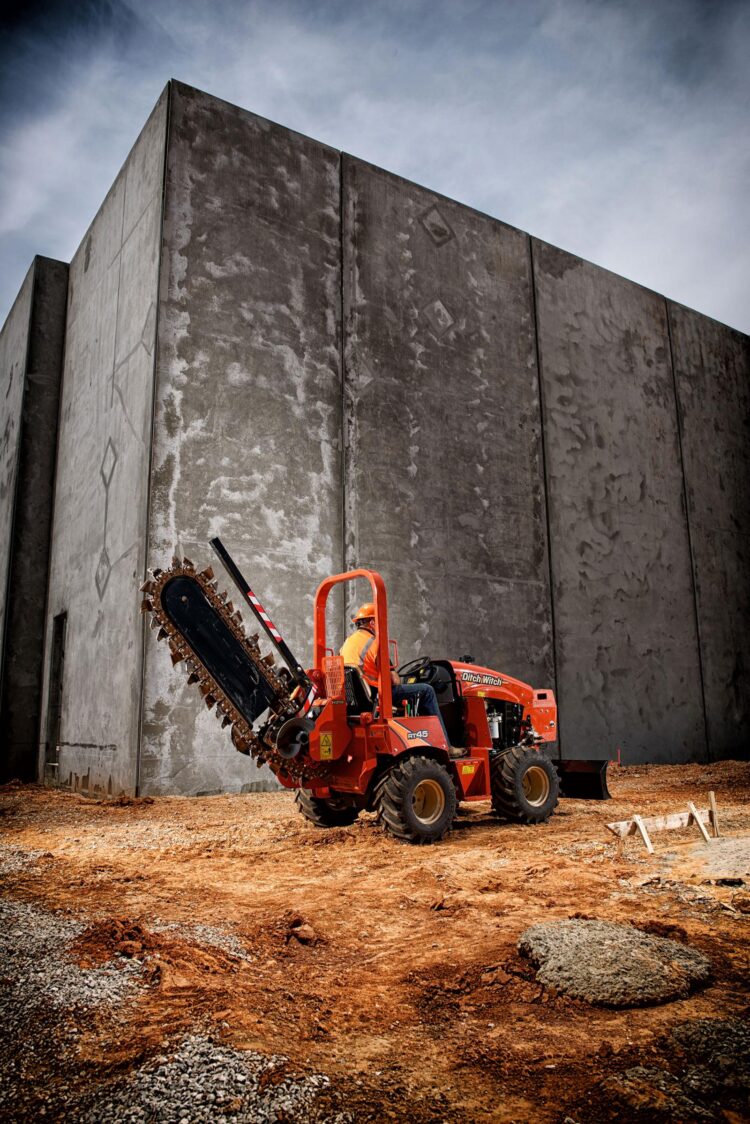 A trencher is being shown